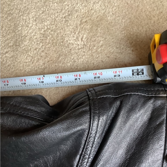 Vintage Leather double breasted. Gold buttons coat/jacket.  Marked Sz M, - Picture 7 of 12